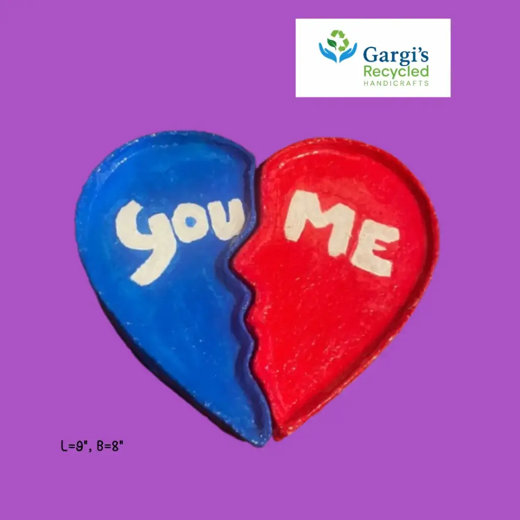 You & Me, Heart-Shaped Dual Tray – Handcrafted with Love