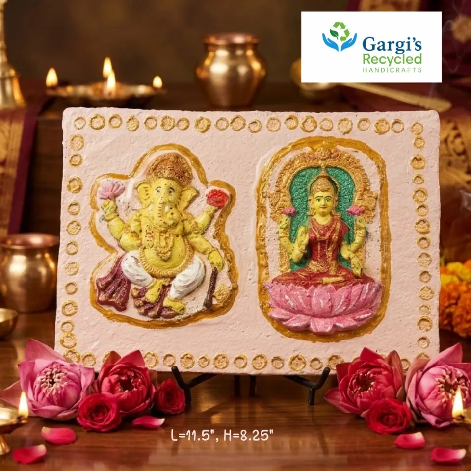 Divine Duo Wall Art | Eco-Friendly Ganesha & Lakshmi