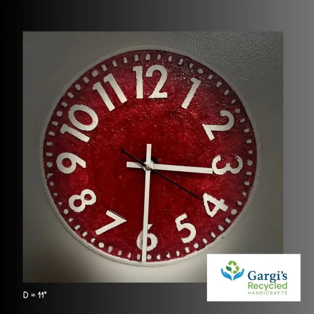 Crimson Charm Sustainable Wall Clock