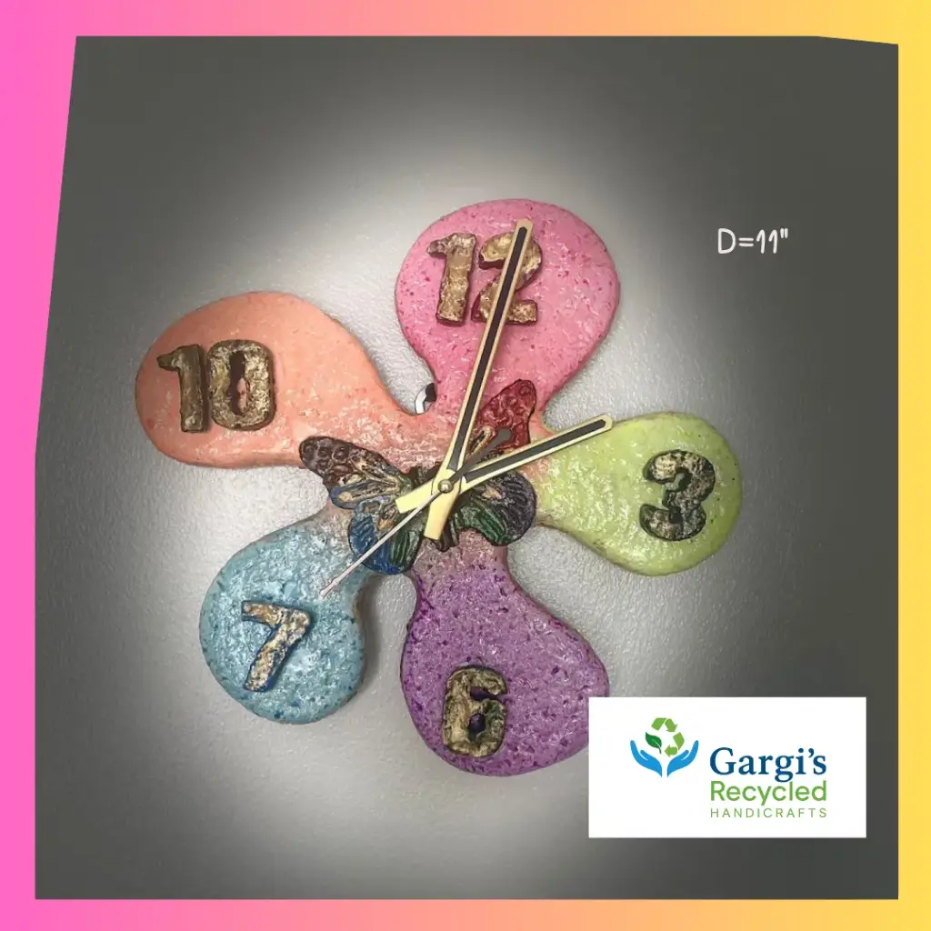 Butterfly Bloom Recycled Wall Clock