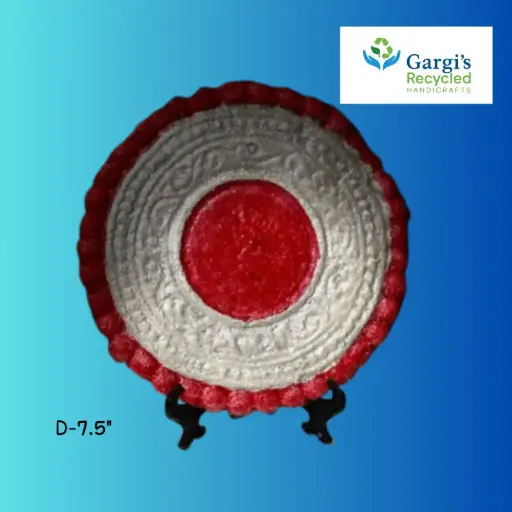 Radiant Mandala Inspired Recycled Plate  - Decorative Showpiece