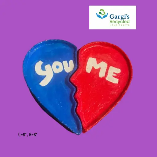 You & Me, Heart-Shaped Dual Tray – Handcrafted with Love