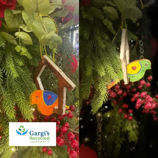 Eco-Friendly Birdhouse Christmas Ornament