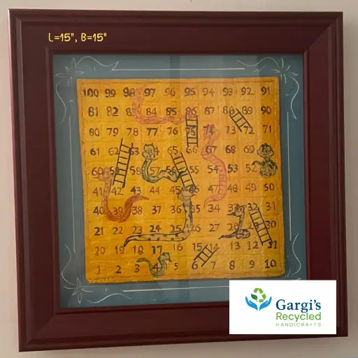 Framed Snake & Ladder Wall Décor cum Indoor Game